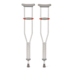 Medline Lightweight Aluminum Red Dot Crutches, For Patients 5’1”–5’-9”, Walking Aid For Adults & Seniors Comfortably Supports Up To 300lbs.