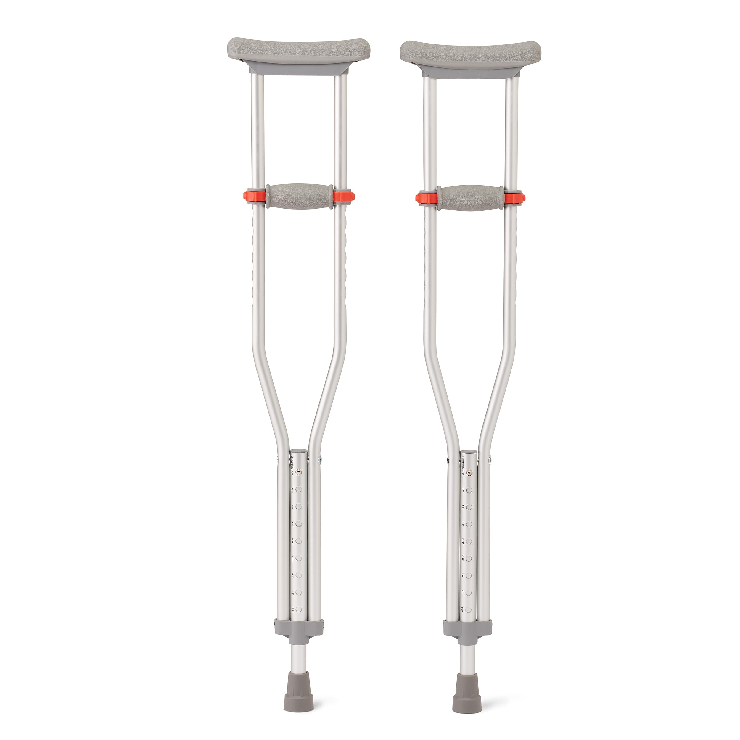 Medline Lightweight Aluminum Red Dot Crutches, For Patients 5’1”–5’-9”, Walking Aid For Adults & Seniors Comfortably Supports Up To 300lbs.