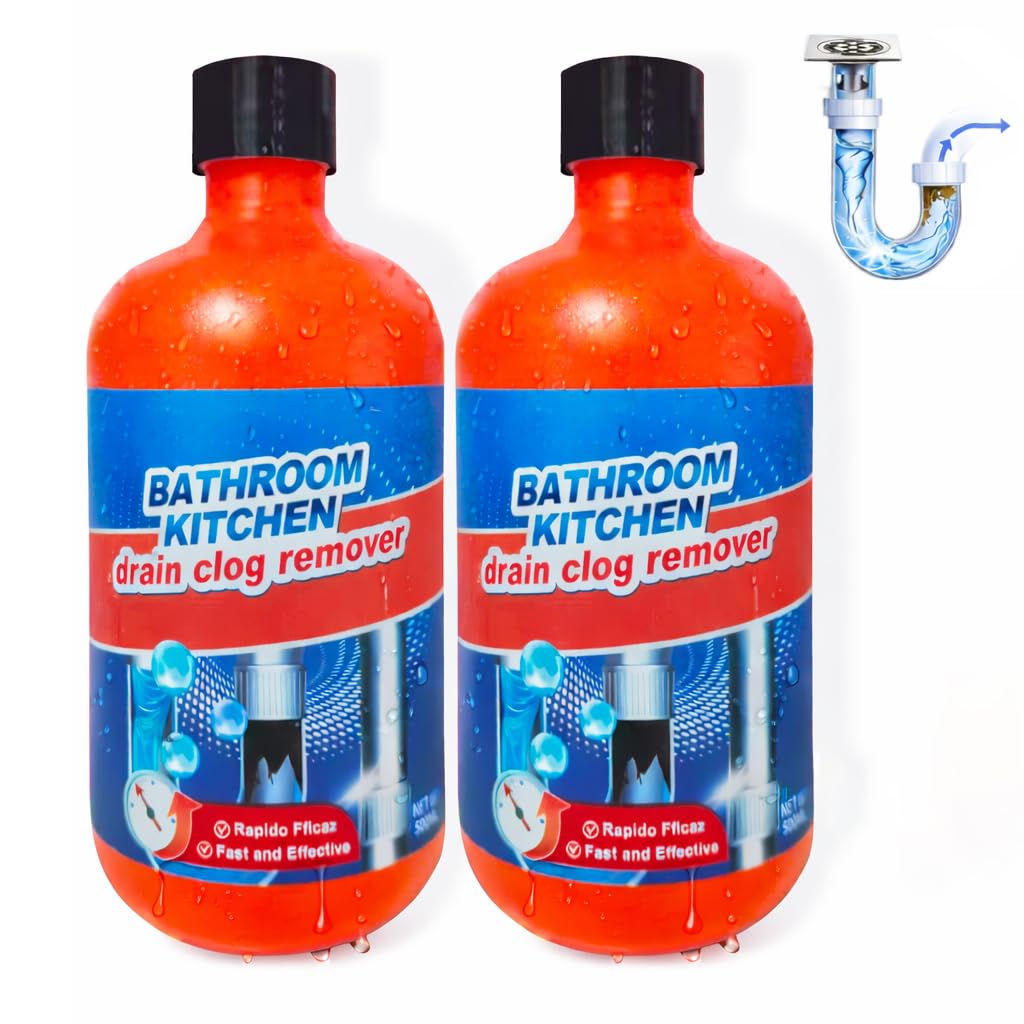Drain Clog Remover, Liquid Plumber Drain Cleaner, Sink Cleaner Garbage Disposal and Deodorizer, Pipe Cleaners for Shower or Sink Drains, Professional Toilet Unclogs and Removes Hair, Blockage (2 pcs)