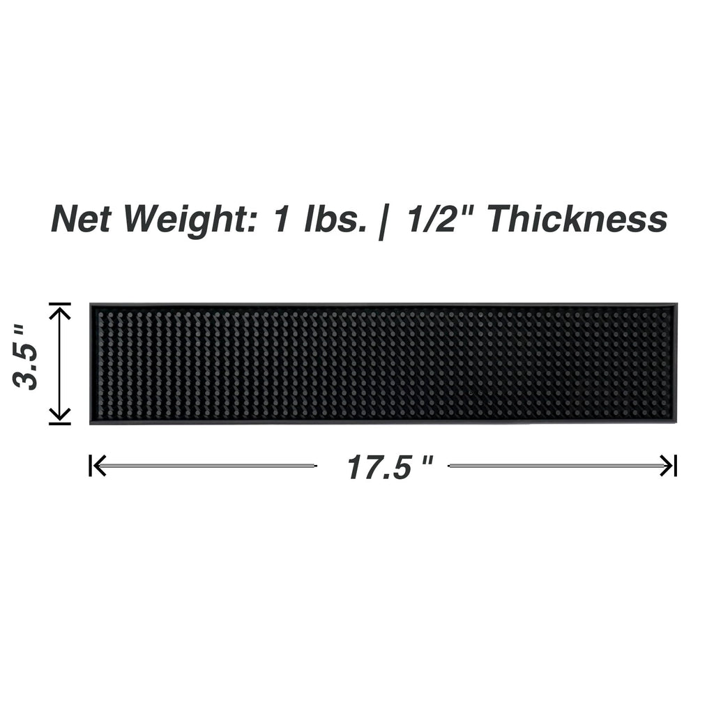 BARsics 17.5x3.5 inches Long PVC Bar Rail Mat Non-Slip Serving Spill Mat (Pack of 6)