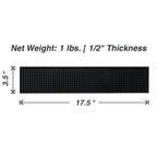 BARsics 17.5x3.5 inches Long PVC Bar Rail Mat Non-Slip Serving Spill Mat (Pack of 6)