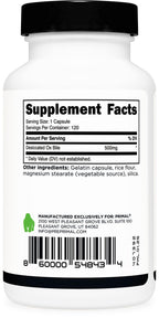 Primal Ox Bile (500mg) 120 Capsules, Gluten-Free, GMO-Free