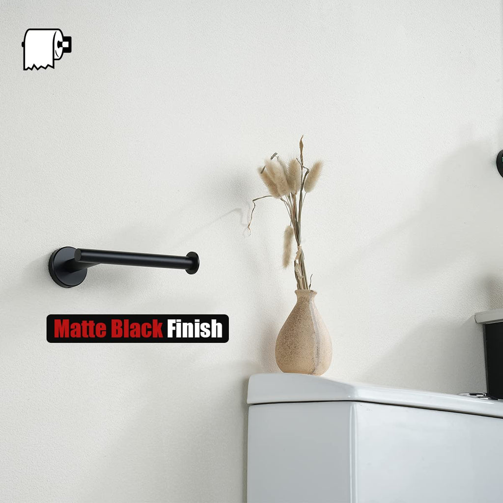 JQK Toilet Paper Holder Oil Rubbed Bronze, 5 Inch 304 Stainless Steel Thick 0.8mm Tissue Paper Dispenser for Bathroom, Hold Mega Rolls Wall Mount, TPH120-ORB