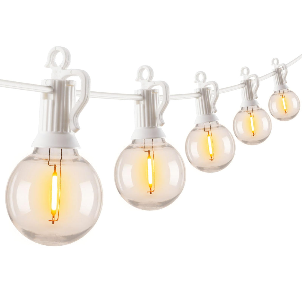 Brightown 29 Feet LED Outdoor String Lights with Shatterproof G40 Edison Bulbs, Connectable and Weatherproof Strand, Commercial Grade Patio Lights for Backyard Garden Patio Decorative, White