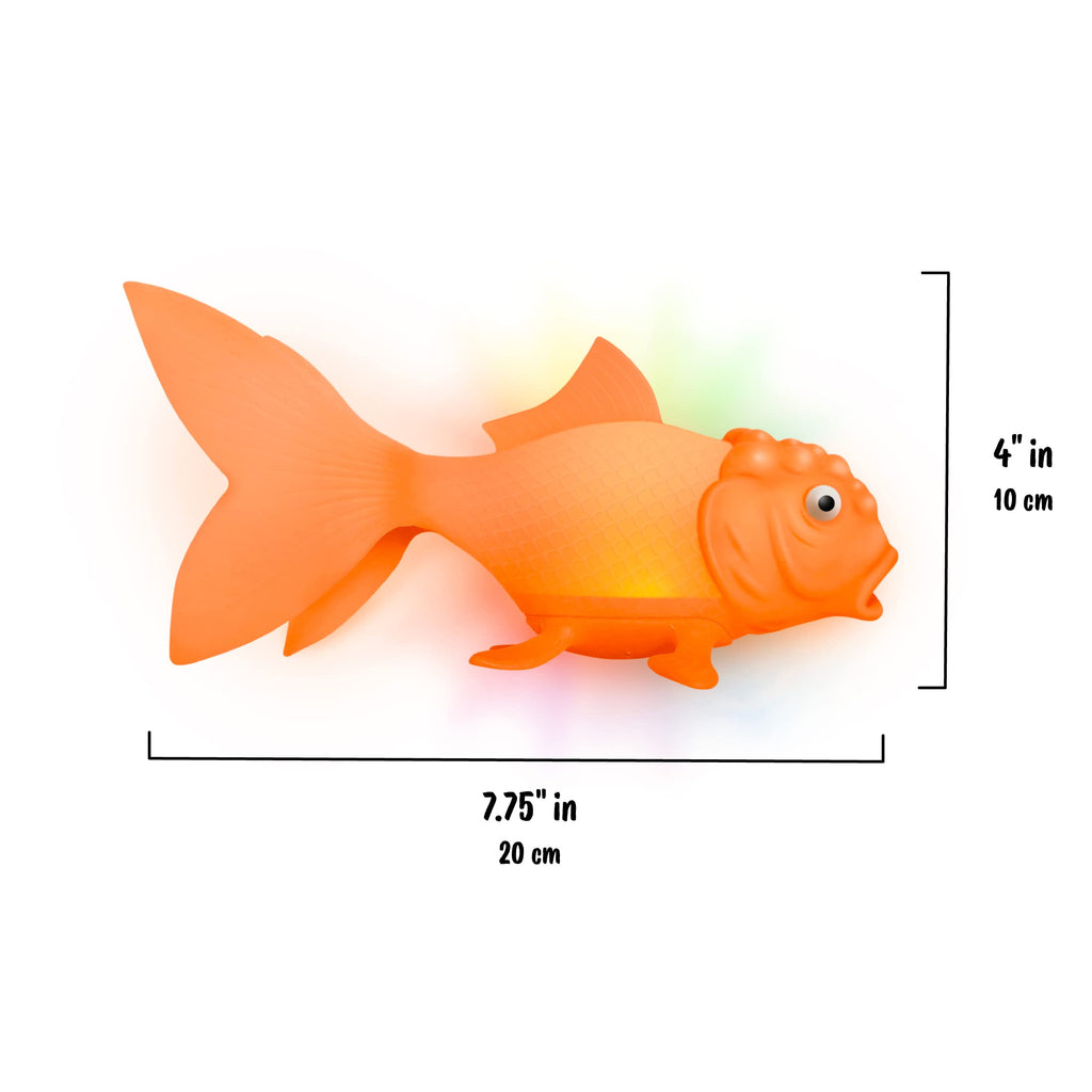 Genuine Fred Koi Toy Light Up Bath Goldfish, Floating Water Toy for Kids, Glows on Contact with Water, Fun and Safe Bath Time Toy, Orange