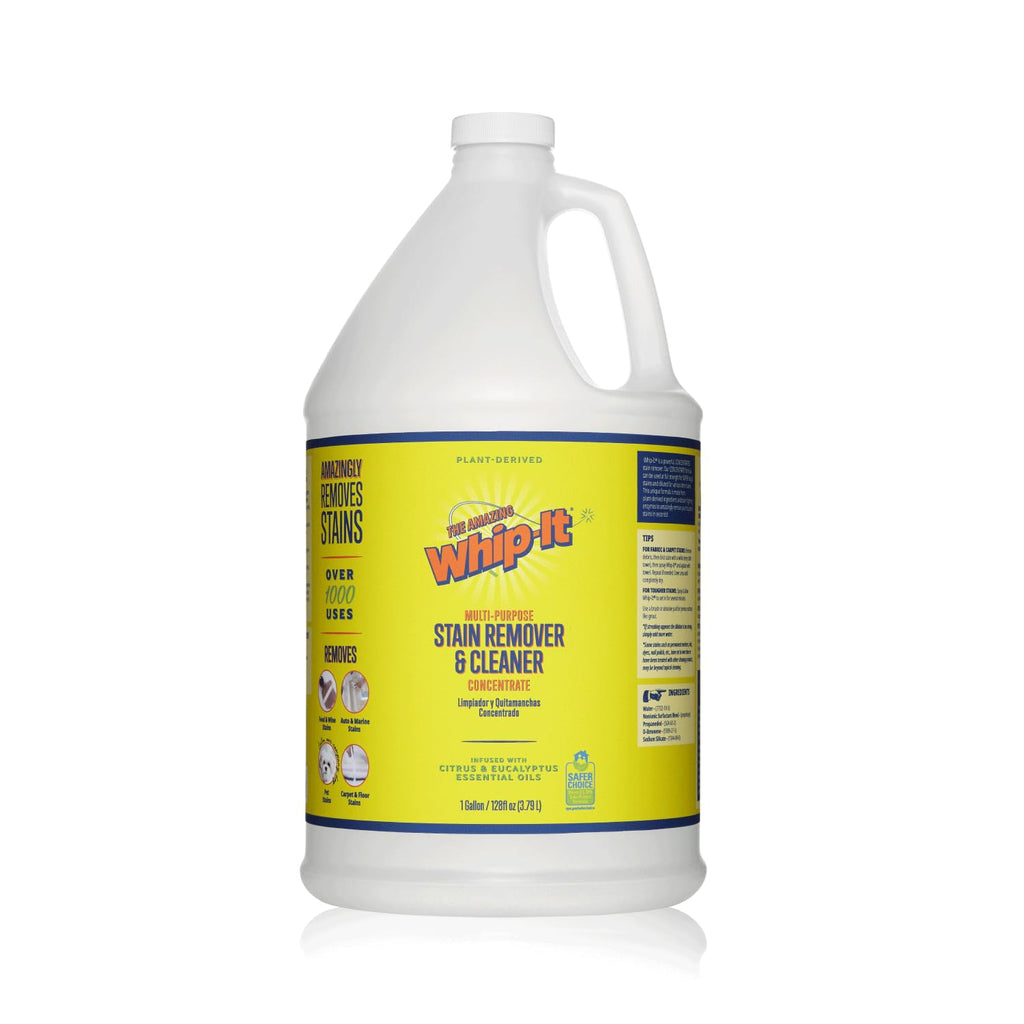 Whip It Cleaner Concentrate, Multi Purpose Stain Remover, Plant Based Enzyme Cleaner, Cleaning Food, Grease, Coffee, Wine, Baby Stains, Over 500 uses, Made in the USA, 1 Gallon,128-ounce
