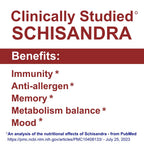 Schisandra Supplement 1200mg | 50x Regular Strength Schisandra Whole Berry | Vegan Sugar Free Cherry Flavor 60 Gummies