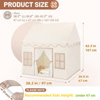 Senodeer Kids Play Tent Indoor: with Mat, Tassel Garland - Girl Tent Indoor Playhouse for Kids Toys for Boy Girl Birthday Gift
