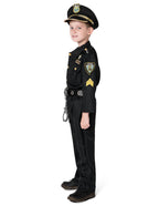 Spooktacular Creations 14PCS Halloween Police Costume for Kids, Black Police Officer Costume for Boys, Toddler Cosplay RolePlay Themed Party (Small, 5-7 yrs)