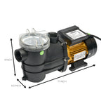 XtremepowerUS 3/4HP Swimming Pool Pump (2400GPH) Pond Self Prime Above-Ground Pond Spa Pool Pump w/ Strainer Basket 1.5"NPT Listed