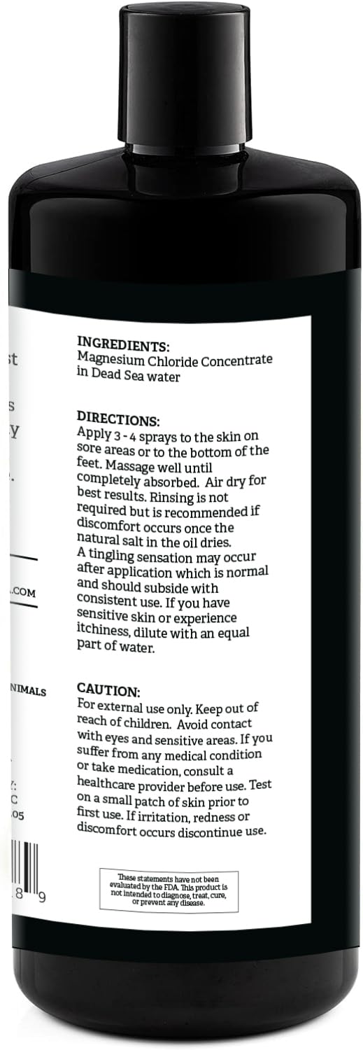 Aromasong Magnesium Spray - Extra Strength (23mg in Each Spritz) 32 Oz Refill Bottle, Natural and Pure Magnesium Oil Spray - Made in The USA - for Leg Discomfort and Promotes a Calm Sleep