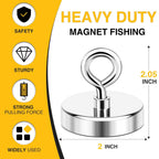 DIYMAG Fishing Magnet, 2 Inch 350 Lbs Large Strong Magnets for Lifting