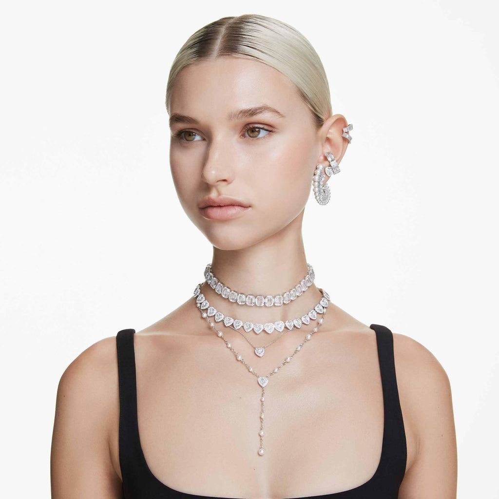 Swarovski Ariana Grande Angelic Crystal Heart Pendant in Rhodium Finish - Part of the Ariana Grande x Capsule Collection