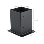 AXWHYS 4x4 Post Base 4 Pcs, (Inner Size 3.6x3.6) Post Anchors, 13GA Thick Solid Steel & Black Powder Coated,Deck Post Brackets Support Deck Base Plate Pergola Brackets Fence Kit Mailbox Mount
