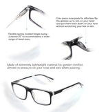 Missfive 2-Pack Light Bifocal Reading Glasses for Men, Blue Light Blocking For Near/Far Range Dual-use Spring Hinge, Anti UV/Eye Strain Comfort Quality Computer Readers, 1.5x