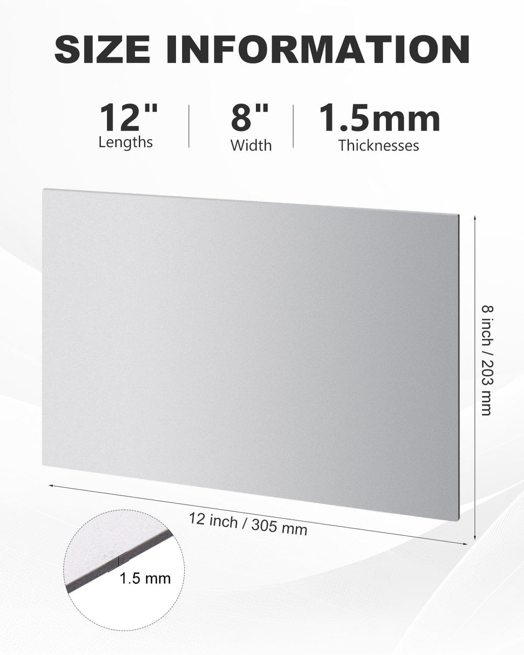 WENHUALI 2 Pcs 16 Gauge Steel Sheets Metal Cold Rolled Steel Plate, 12" x 8" Weldable Metal Sheet for DIY Craft Projects, Industrial, Professional