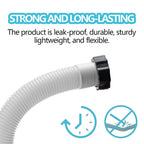 2-Pack 1.5-Inch Diameter Pool Hoses, 59-Inch Replacement Hoses Compatible with Above Ground Pool Pumps, Fits 1500 to 2500 GPH Filter Pumps, Sand & Saltwater System