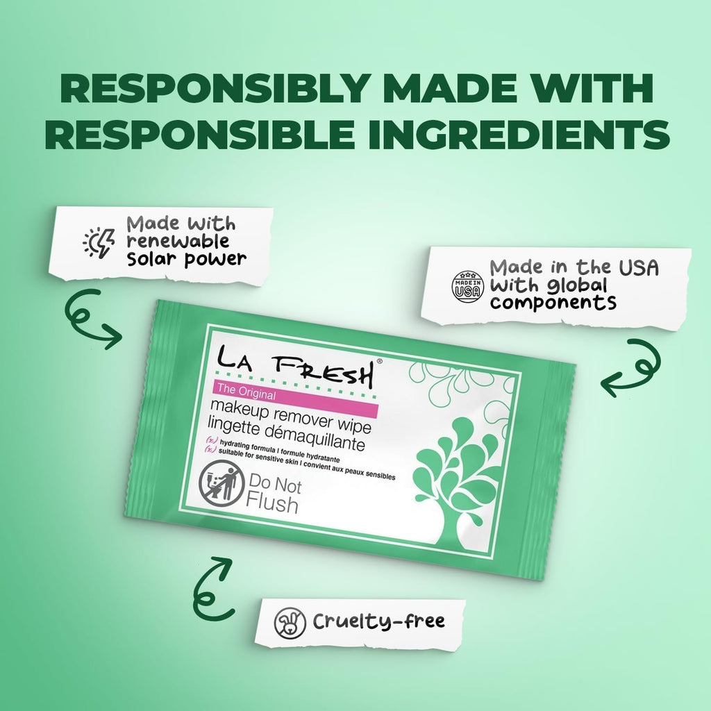 LA Fresh Makeup Remover Wipes with Vitamin E - Make up Remover for Face, Eyes, Lips - Face Travel Essentials - Case of 50ct Makeup Wipes