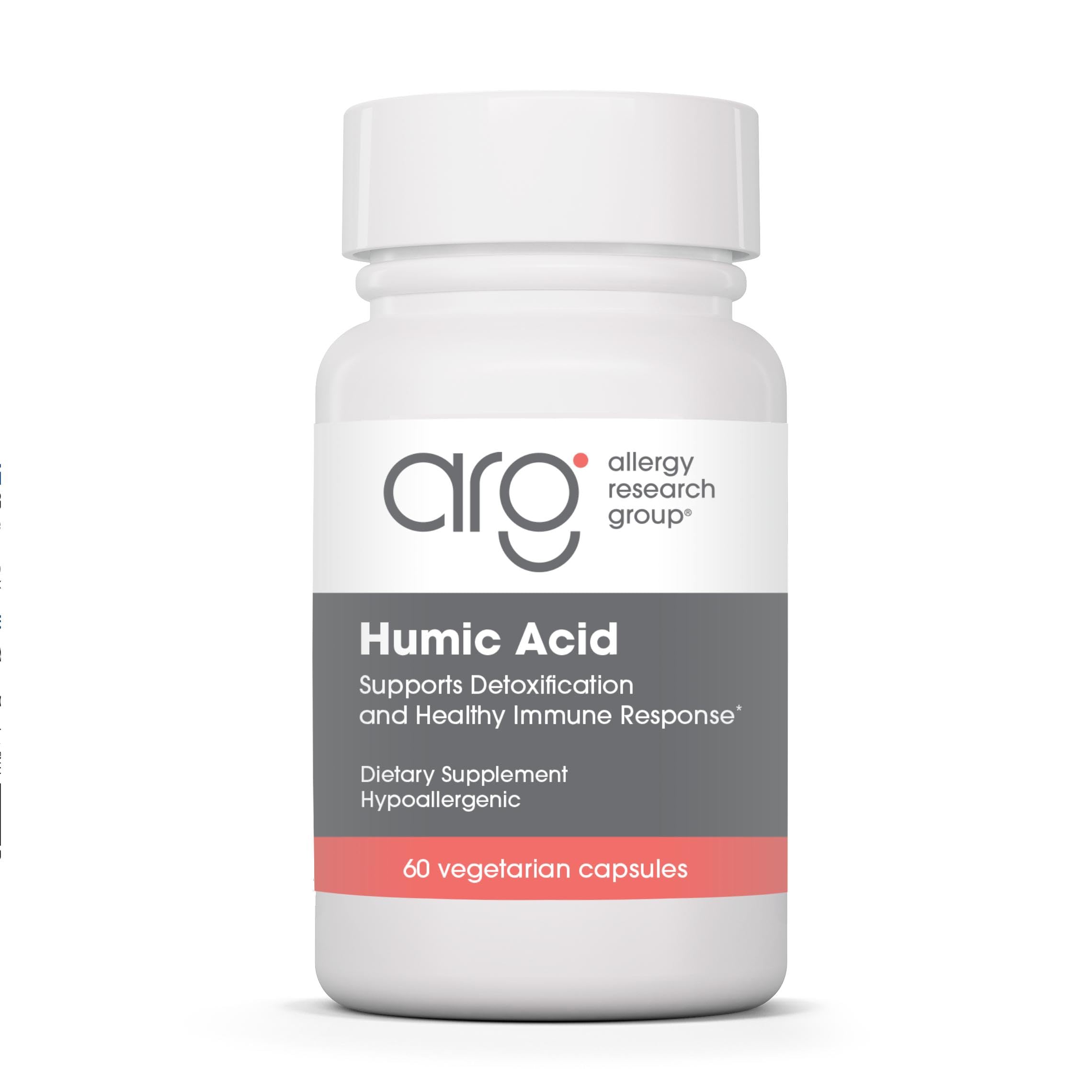 Allergy Research Group Humic Acid - Delivers 750 mg Humic Acid - Supports Detoxification & Immune Response - Membrane Active Formula - 30 Servings - 60 Capsules