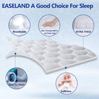 EASELAND Queen Size Mattress Pad Pillow Cover Quilted Fitted Mattress Protector Cotton Top 8-21" Deep Pocket Cooling Mattress Topper (60x80 Inches, White)