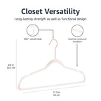 Amazon Basics Space Saving Slim Velvet Non-Slip Suit Clothes Hangers, Sturdy Construction, Closet Organizer, Pack of 50, Blush Pink/Rose Gold