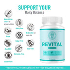 Revital Capsules - Official Revital Supplement Advanced Premium Formula - Maximum Strength, All Natural RevitalPills Support for Overall Health & Wellness Reviews, 60 Capsules for 1 Month