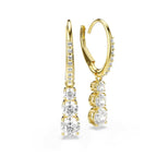 Swarovski Stilla Attract hoop earrings, Round cut, White, Gold-tone Finish