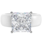 Rinfit Silicone Ring with Stone, Princess Cut CZ - Wht/Sil, Size 7