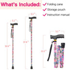 Walking Cane LIXIANG Cane for Man/Woman | Mobility & Daily Living Aids | 5-Level Height Adjustable Walking Stick | Comfortable Plastic T-Handle Portable Walking Stick Folding Cane