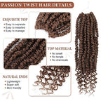 Passion Twist Hair,Pretwisted Crochet Hair 12 Inch,Passion Twist Crochet Hair 8 Packs Pretwisted Passion Twist Hair,Short Pre Looped Crochet Hair for Black Women(30#)