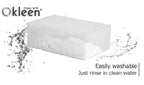 Okleen White Multi Use Scrub Sponges. Made in Europe. 9 Pack, 4.3x2.8x1.4 inches. Odorless Delicate Scrubber for Kitchen and Household Cleaning