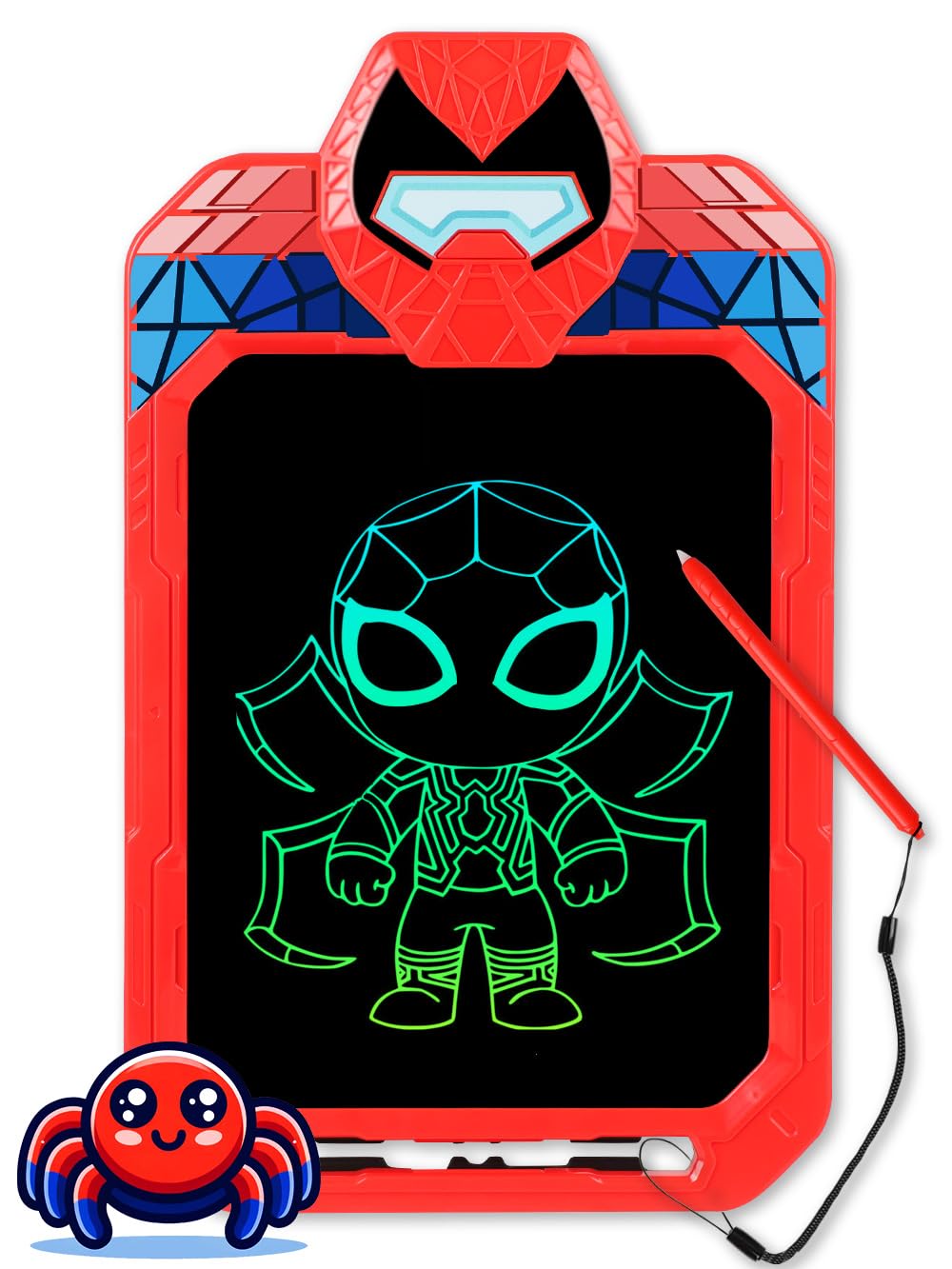 Fullware LCD Writing Tablet for Kids 10 Inch Spider Hero for Toddler 3+
