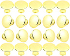 HUGOLEM 20 Pack Frosted Golden Round Kitchen Cabinet Knobs Cupboard Door Knobs Drawer Handle Pulls Dresser Knobs with 20 Pcs Screws for Bathroom Drawer Door Hardware