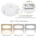LUMLLSAJI 6 Pack LED Flush Mount Ceiling Light, 24W Ultra Thin Round White 3000k/4000k/6500k 3 Color Temperatures Adjusted 12 Inch Modern Ceiling Lights for Bedroom Bathroom Kitchen