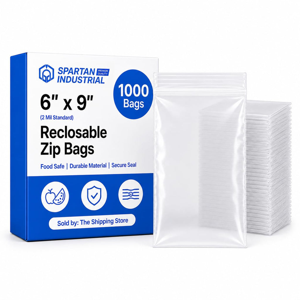 6” X 9” (1000 Count) 2 Mil Clear Reclosable Zip Plastic Poly Bags