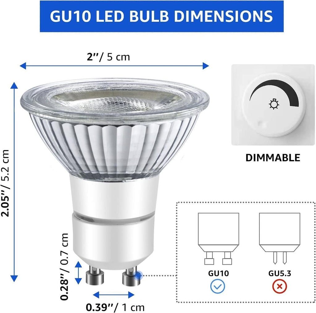 LPSAFP LED GU10 Range Hood Light Bulbs, LED Stove Appliance Light Bulb, Kitchen Light Replacement Halogen Light Bulb, 50W Equivalent, Warm White 120V/AC, 6W 550 Lm, Dimmable,Waterproof IP65 Pack of 2