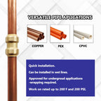 HQMPC 1" Pex fitting Straight Coupling Push Fit PEX Fittings, Push-to-Connect Copper, CPVC, No Pb Brass Plumbing Fittings (2, 1 Inch(1"))