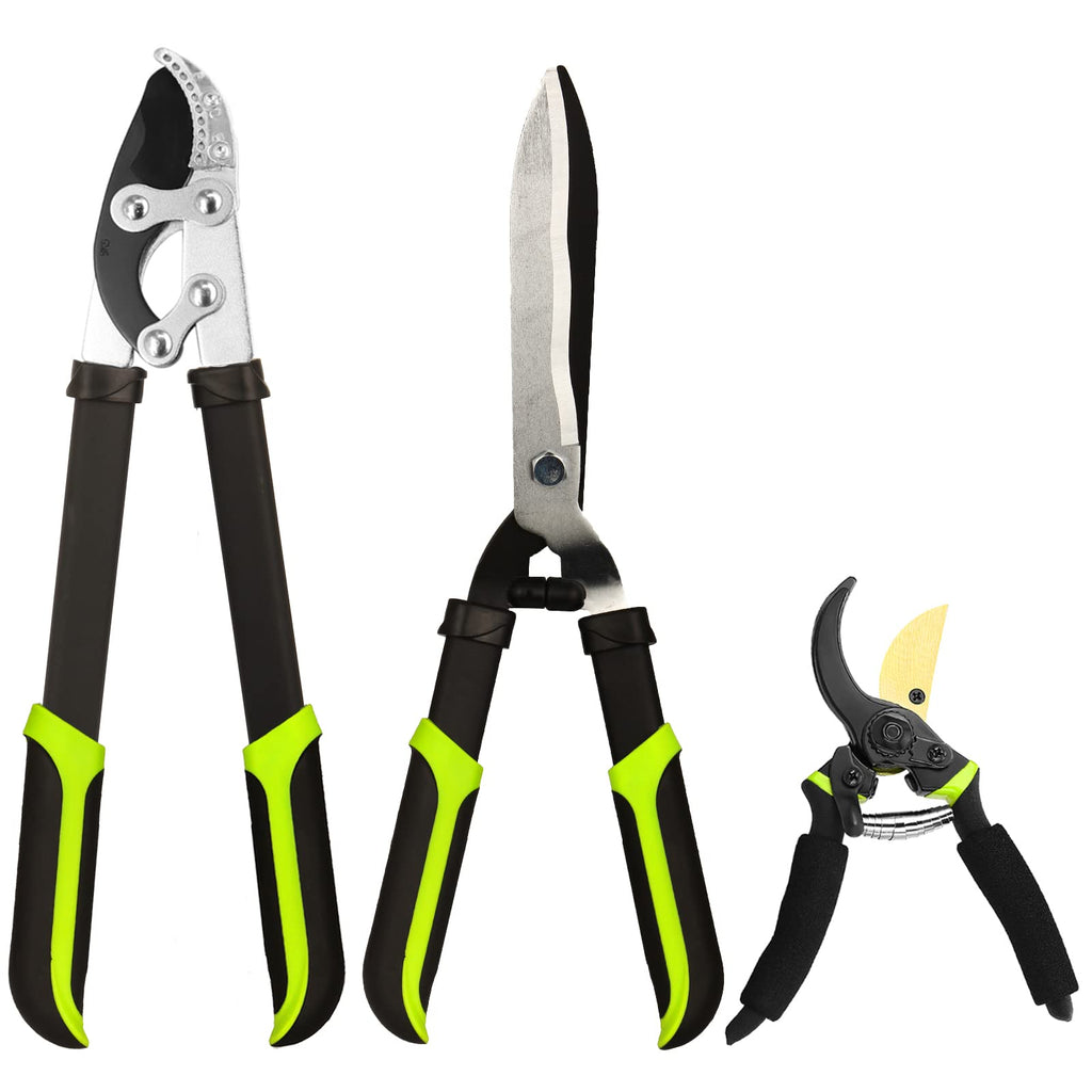 YRTSH Loppers Hedge Clippers & Pruners Combo Set 3-Piece Hedge Shears