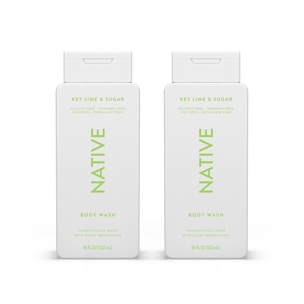 Native Body Wash Contains Naturally Derived Ingredients | For Women & Men, Sulfate, Paraben, & Dye Free Leaving Skin Soft and Hydrating | Key Lime & Sugar 18 oz