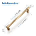 JOY DECOR 5 Pack 6-1/4 Inch Champagne Bronze Cabinet Handles Modern Dresser Drawer Pulls Kitchen Cabinet Hardware for Cupboard Door Handles