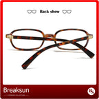 Breaksun Retro Rectangle Glasses for Women Men Small Square Blue Light Blocking Glasses Vintage Eyeglasses (Tortoise+Black)