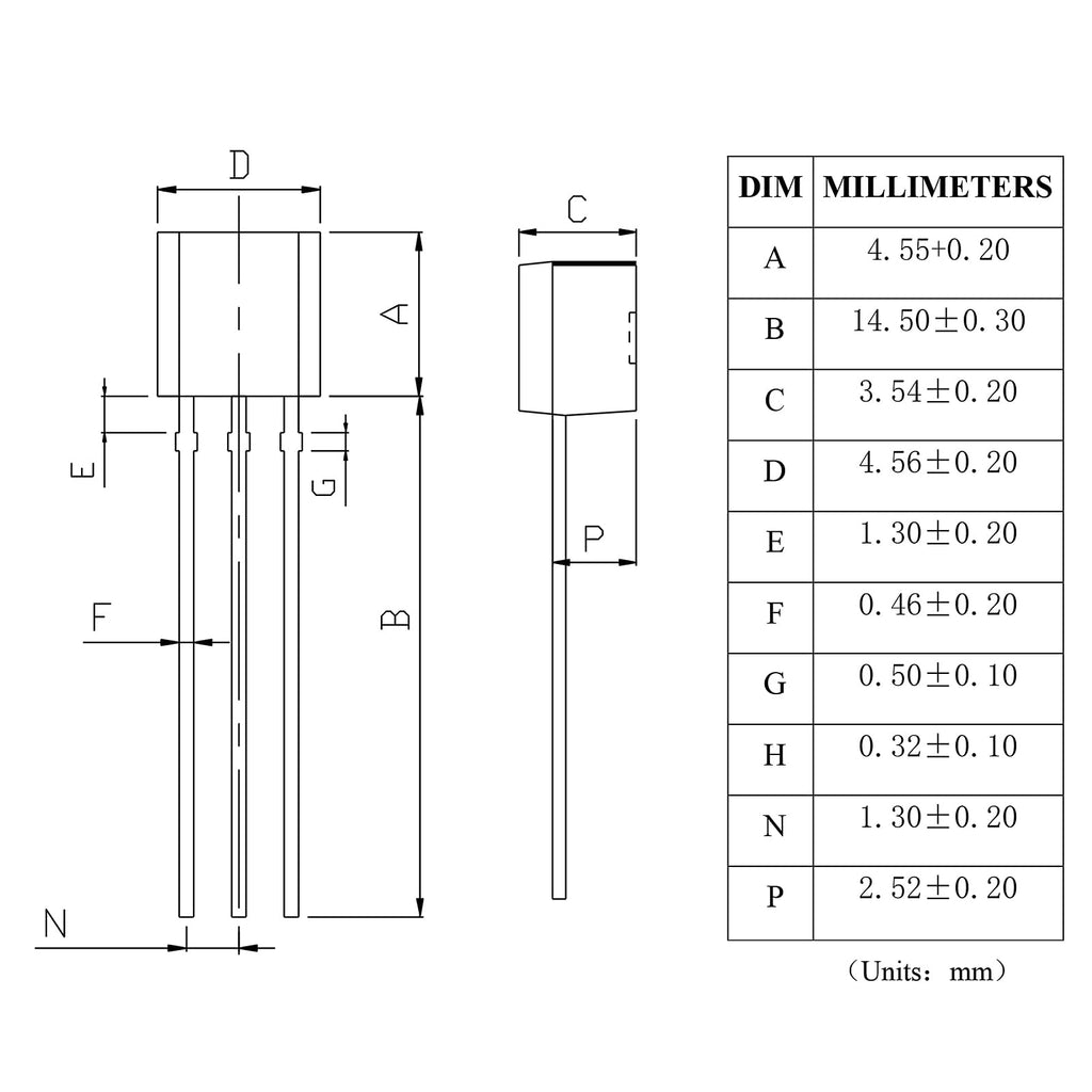 ALLECIN MCR100-6 Unidirectional Thyristor 0.8A 400V Single Direction Silicon Controlled Rectifier 100-6 0.8 Amp 400 Volt Direct Plug Transistor TO-92 (Pack of 50pcs)