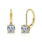 1.0ct Moissanite Gold Dangle Earrings for Women Drop Leverback Earrings