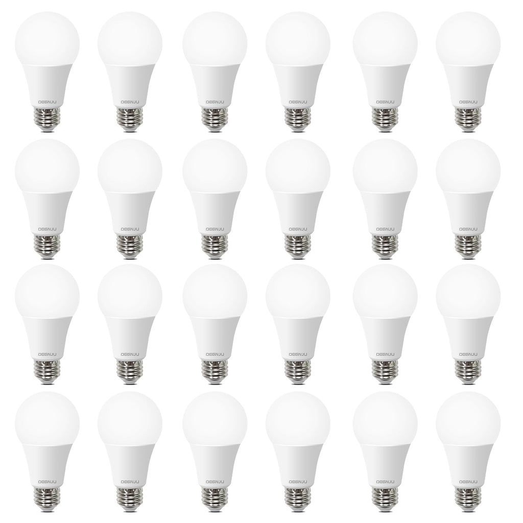 DEGNJU A19 LED Light Bulbs, 100 Watt Equivalent, 5000K Daylight Light Bulbs, E26 Standard Base, 1500 Lumen, Non-Dimmable, 13W Bright White LED Bulbs for Bedroom Home Office, 24 Pack