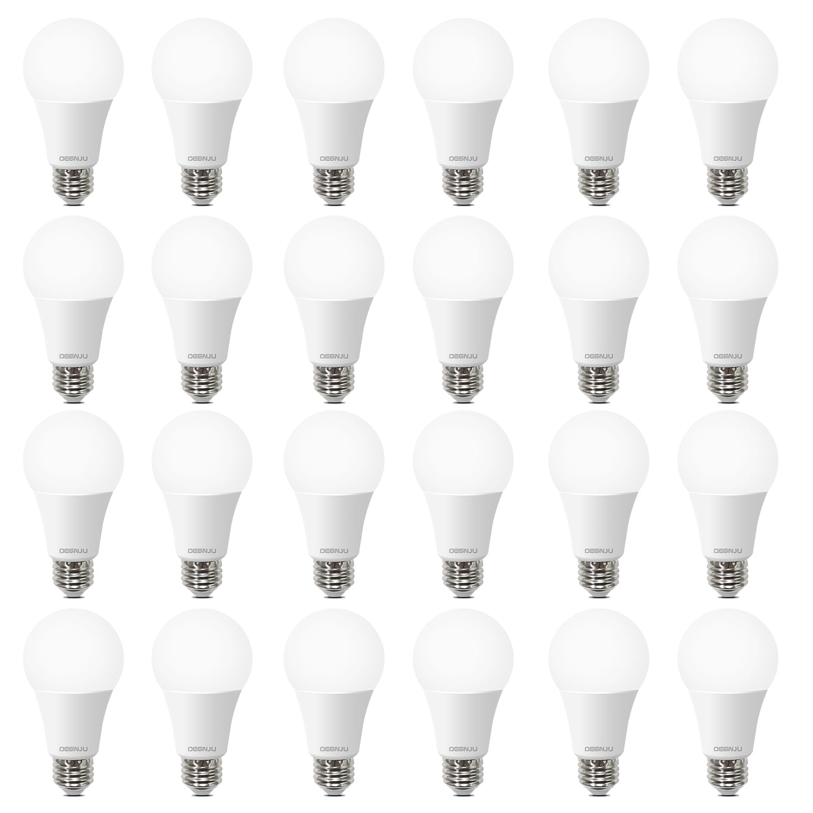 DEGNJU A19 LED Light Bulbs, 100 Watt Equivalent, 5000K Daylight Light Bulbs, E26 Standard Base, 1500 Lumen, Non-Dimmable, 13W Bright White LED Bulbs for Bedroom Home Office, 24 Pack