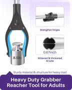 KEKOY Pro 40-inch Reacher Grabber Pickup Tool, Heavy Duty Grabbers for Seniors Foldable Pick Up Trash Stick with Anti-Slip 360° Rotating Jaw, 4" Wide Extended Weed Gripper Claw with Magnet