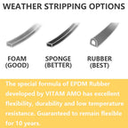 VITAM AMO Weather Stripping Seal Strip for Doors Windows 18 Feet, Self-Adhesive Backing Seals Large Gap (from 5/16 inch to 15/32 inch), Easy Cut to Size
