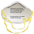3M 8210 Particulate Respirator, N95, Pack of 20 Disposable Respirator, NIOSH APPROVED, Two-Strap Cup Style Design, Lightweight with Cushioning Nose Foam