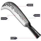 Machete for Yard Work Billhook Sickle Knife Brush Clearing Sickle Knife with Sheath - Perfect Brush Axe for Survival Cut Machete,Ideal for Camping,Gardening, Land Management,