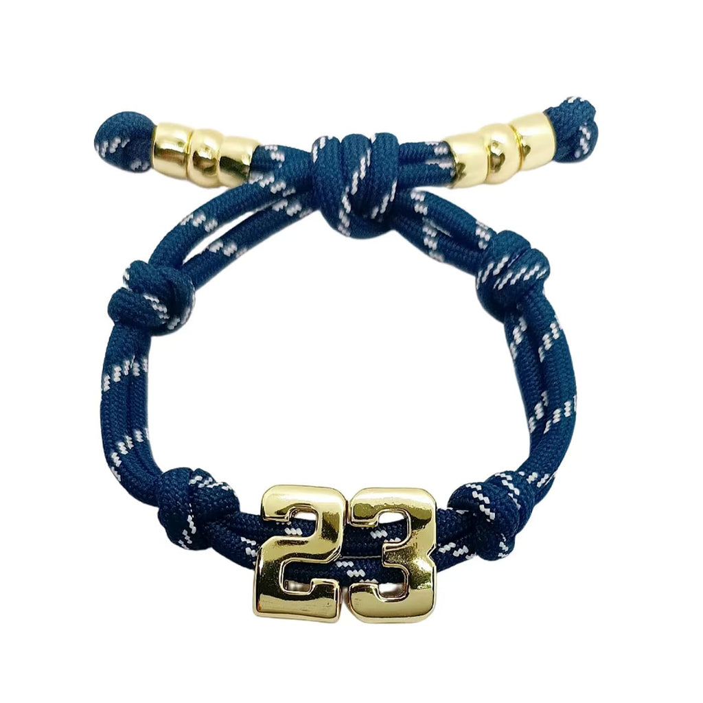 Custom Bubble Number Bracelet, Personalized Numbers Knotty Rope Bracelets
